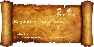 Regdon Virgínia névjegykártya
